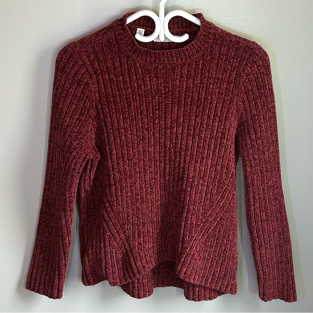 Zachs Girlfriend Crewneck Long Sleeved Ribbed Chenille Sweater Size L
